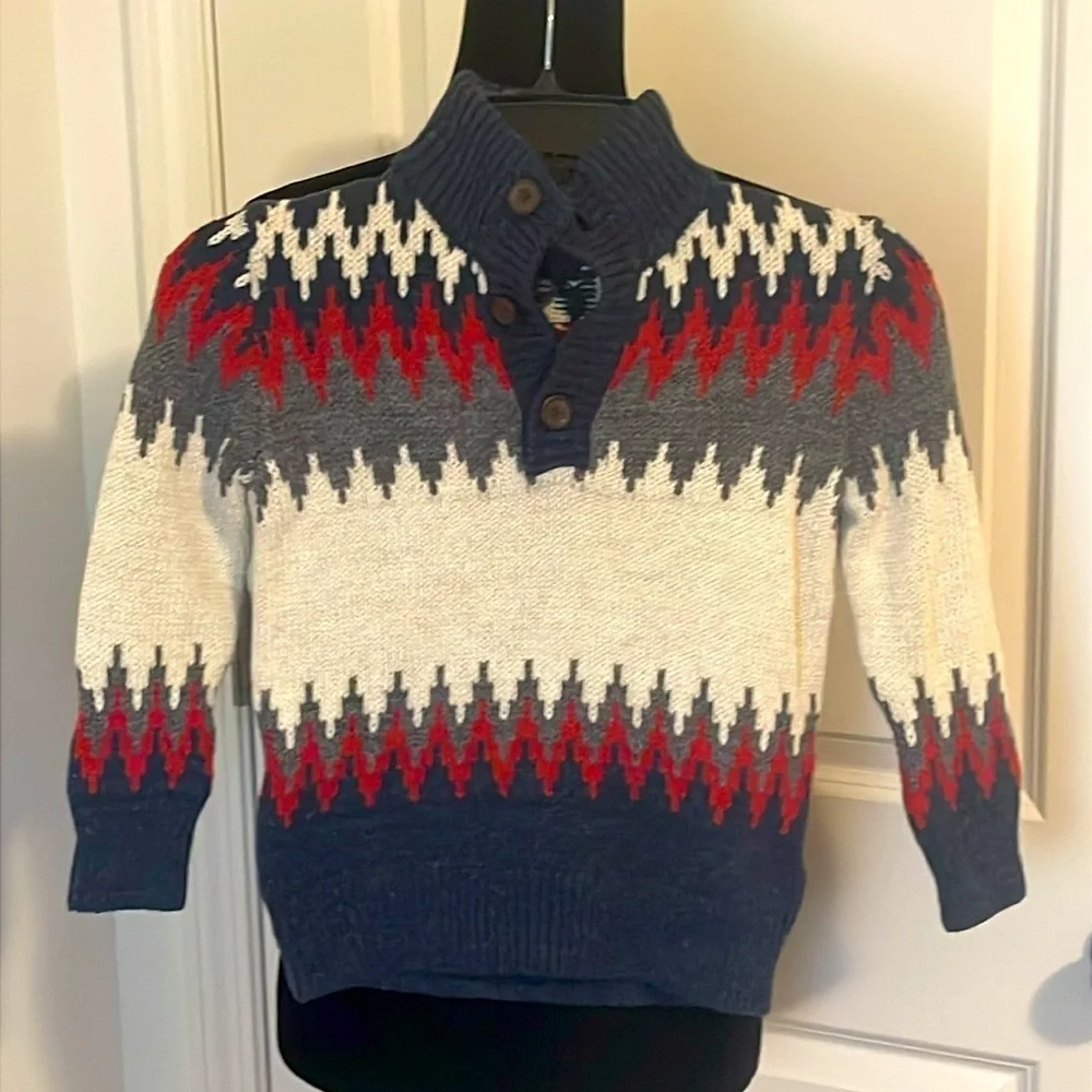 Gap Kids Pullover Sweater w/Faux Fur Trim Size XS (4-5)